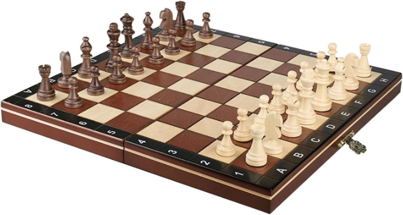 International Chess Magnetic Chess Set Folding Chess Set Professional Portable Travel Chess Board Games with Chess and Storage Slots Chess Gifts