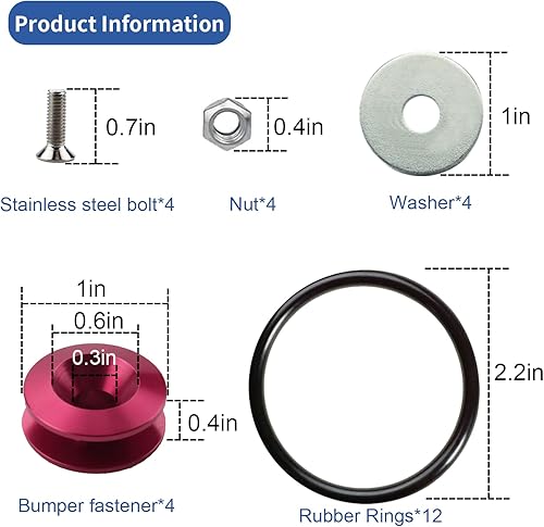 Miniatura 6 de Clips de parachoques de color rosa, 12 piezas, liberación rápida, soportes universales para parachoques para automóviles, se pueden aplicar a