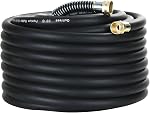 Guitrees Garden Hose 90FT x 5/8", Heavy Duty Rubber Hose, Water Hose with Five Layered Braiding, Male to Female Fittings, 1000PSI Burst, 300PSI Working (Brown)