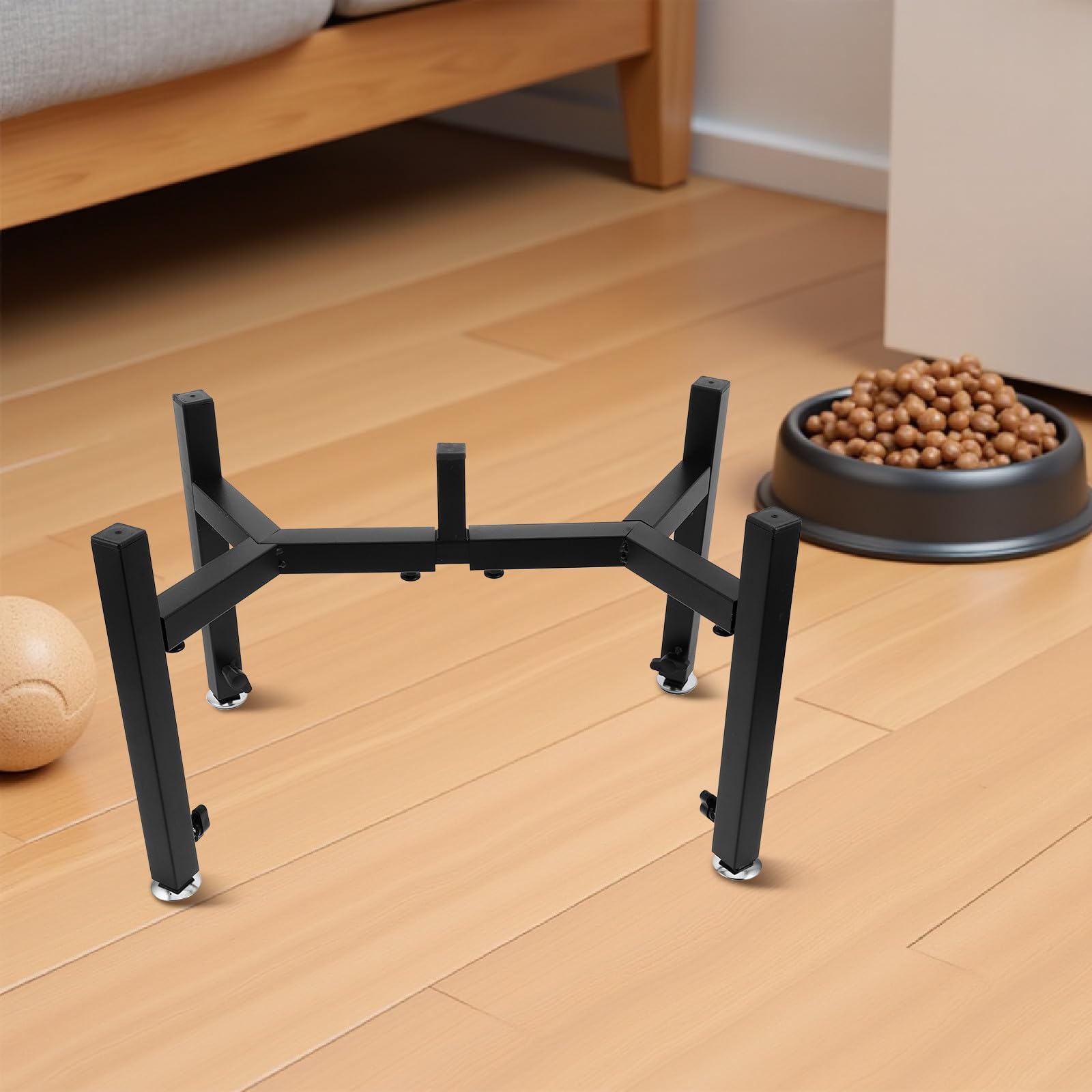 CALLARON Soporte Ajustable para Comedero Elevado de Mascotas Doble Cuenco de Acero Inoxidable Fácil de Limpiar para Perros y Cachorros en Interiores y Exteriores