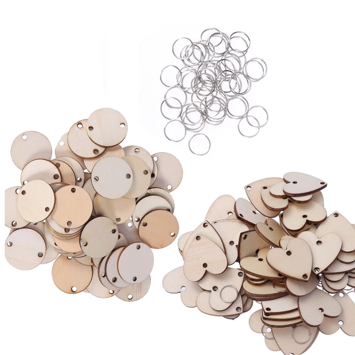 Amosfun 120PCS Wooden Calendar Birthday Wall Wood Hanging Family Sign Board Plaque Tags for Round Signs Decor Reminder-Creative Wooden Round Hanging Calendar Accessories