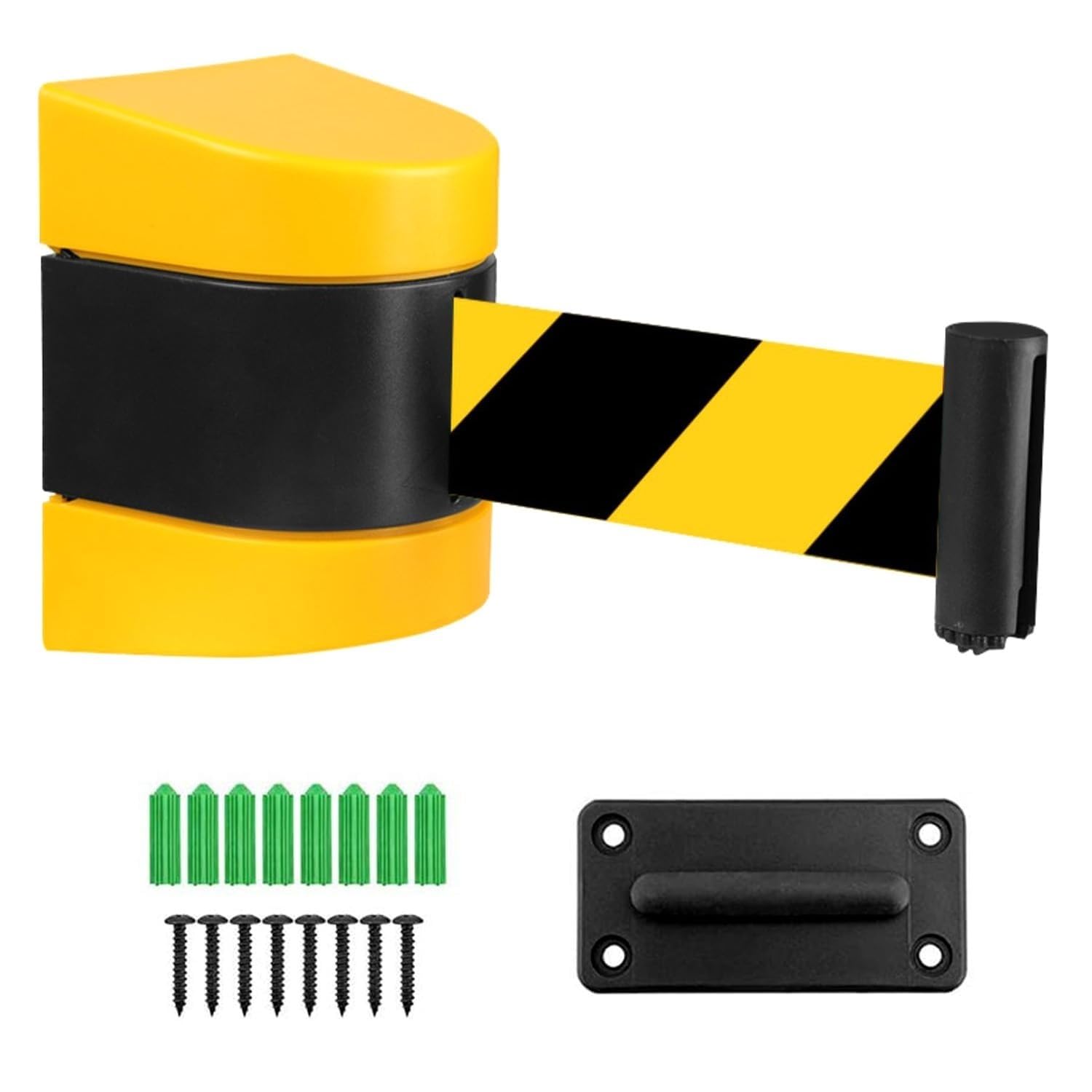 Barrera Telescópica De Cinta Retráctil para Montaje En Pared. Sistema Portátil De Seguridad para Filas con Accesorios Aeropuertos, Bancos Y Escuelas. Disponible En A