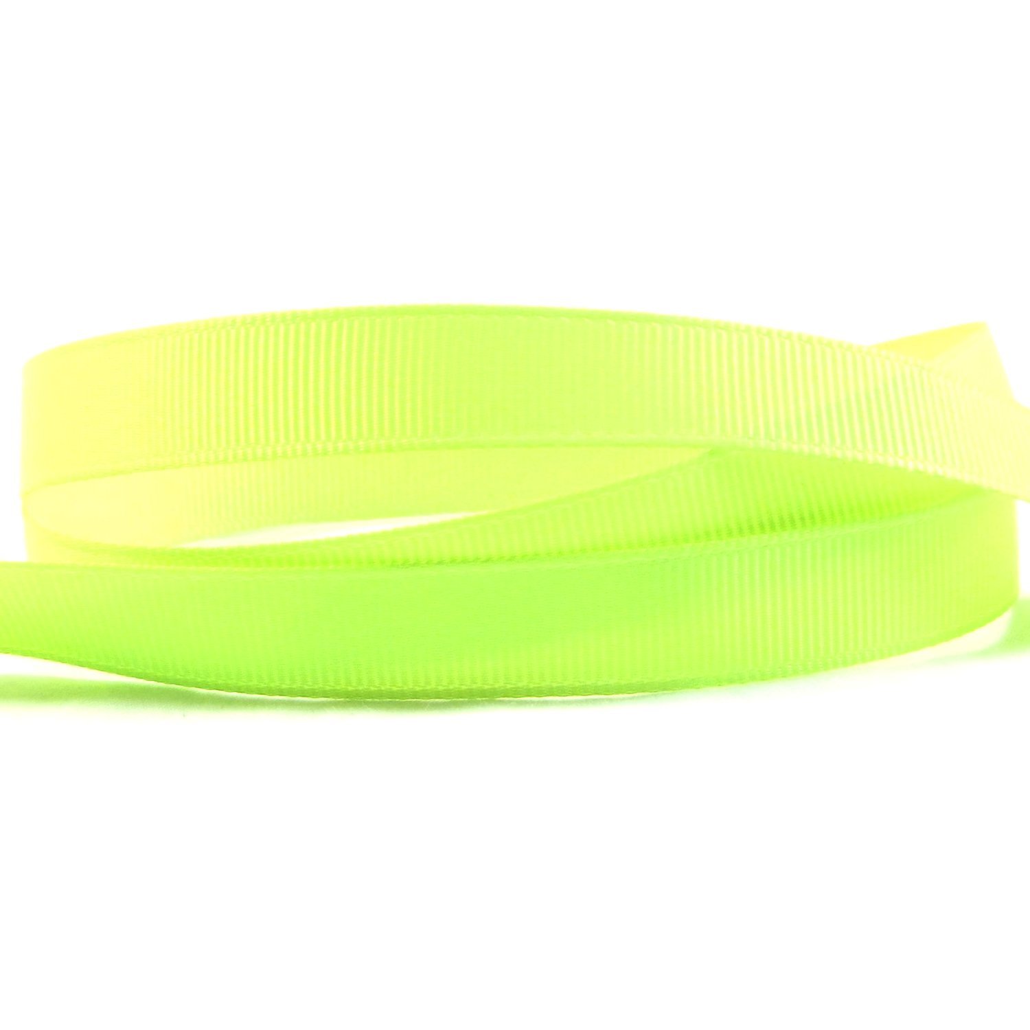 Lincoln Crafts - 13mm Quality Grosgrain Ribbon, Neon Green, 100 Yard Roll
