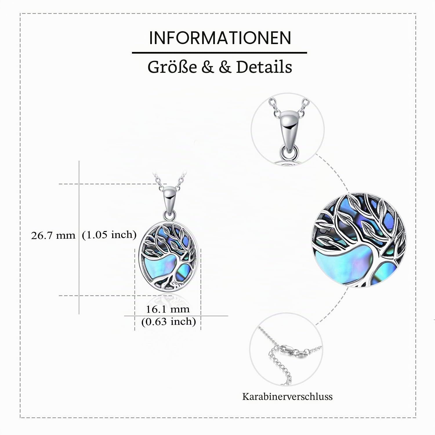 YAFEINI Baum des Lebens Medaillon Halskette S925 Sterling Silber Medaillon Halskette, die Bilder hält Baum des Lebens Medaillon Anhänger Schmuck für Frauen Frau Freundin