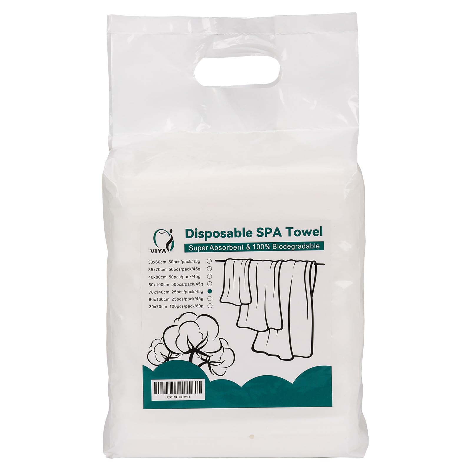 VIYA Disposable SPA Towel Bath Towel For Hotel, Spa, Beach, Sauna, Travel, Gym Non woven Cotton Towels Disposable SPA Towe (25, 70 * 140)