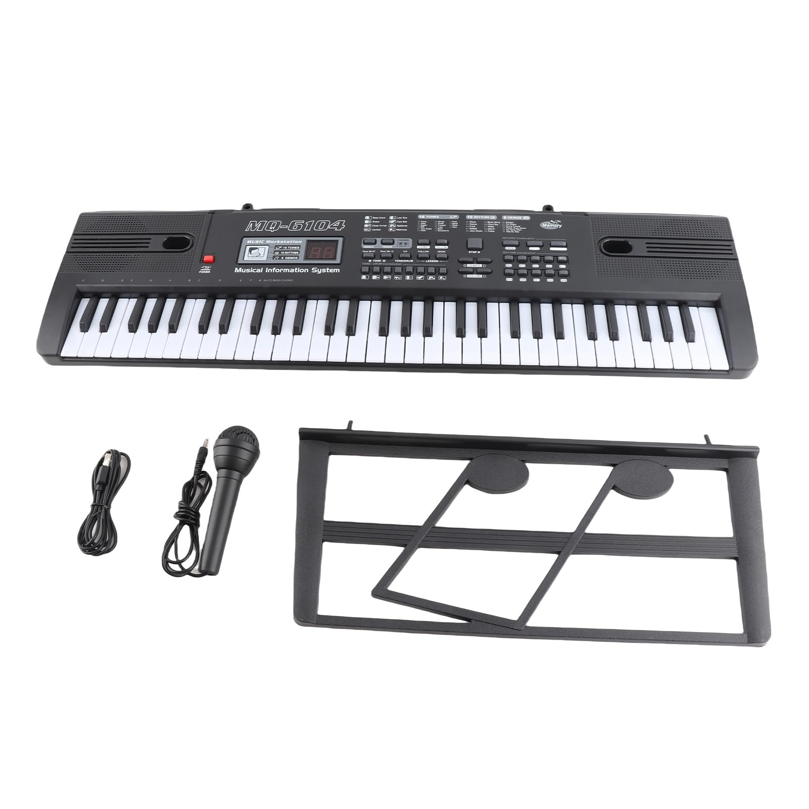 鍵盤楽器 Organ piano with stand 61 Key Portable Electronic Keyboard Piano w/Lighted Full