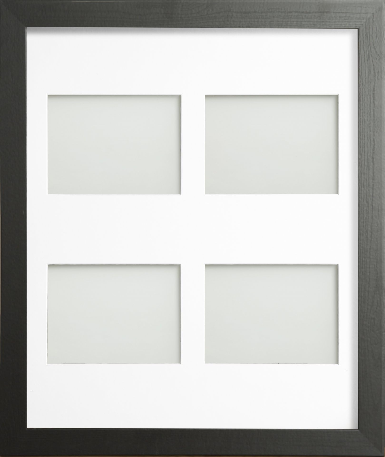 Frame Company Watson Black Multi-Aperture Collage Picture Photo Frame with Mount, 24x20 for 8x6 inch (x4 landscape)