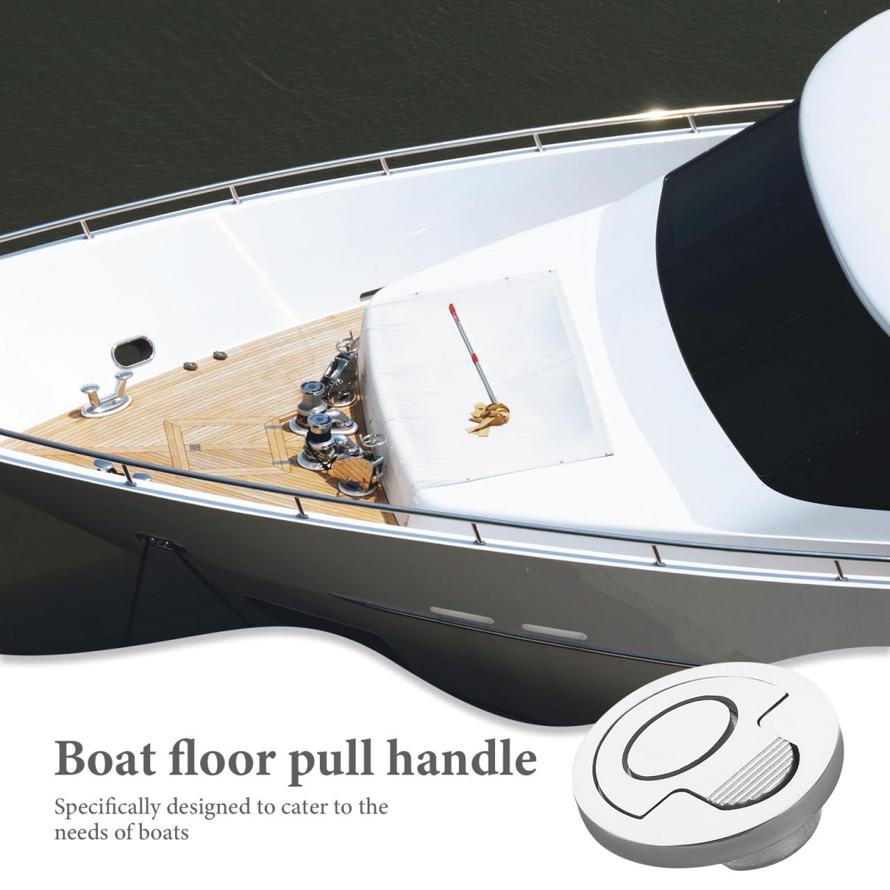 Toddmomy Zuglasche Für Yacht-Hardware Bündiger Hebegriff Lukengriff Für Boote Hebegriff Für Die Bootsdeckluke Bodenverriegelungen Für Boote Luke Schließfach Lukenzug Silver Rostfreier Stahl