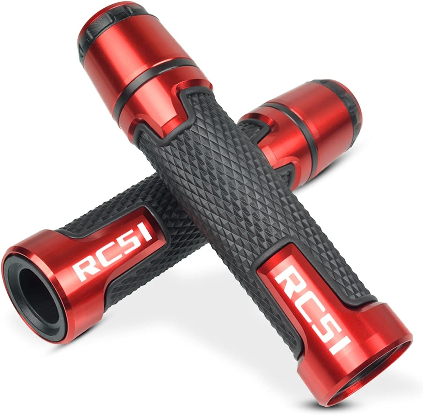 Motorcycle Knobs Anti-Skid Scooter Handle Ends Grips Bar Hand Handlebar 7/8'' 22mm with Logo for Honda RC51 / RVT1000 SP-1/SP-2 RC 51 RVT 1000 2000-2006 Handle Bar (Color : Red)