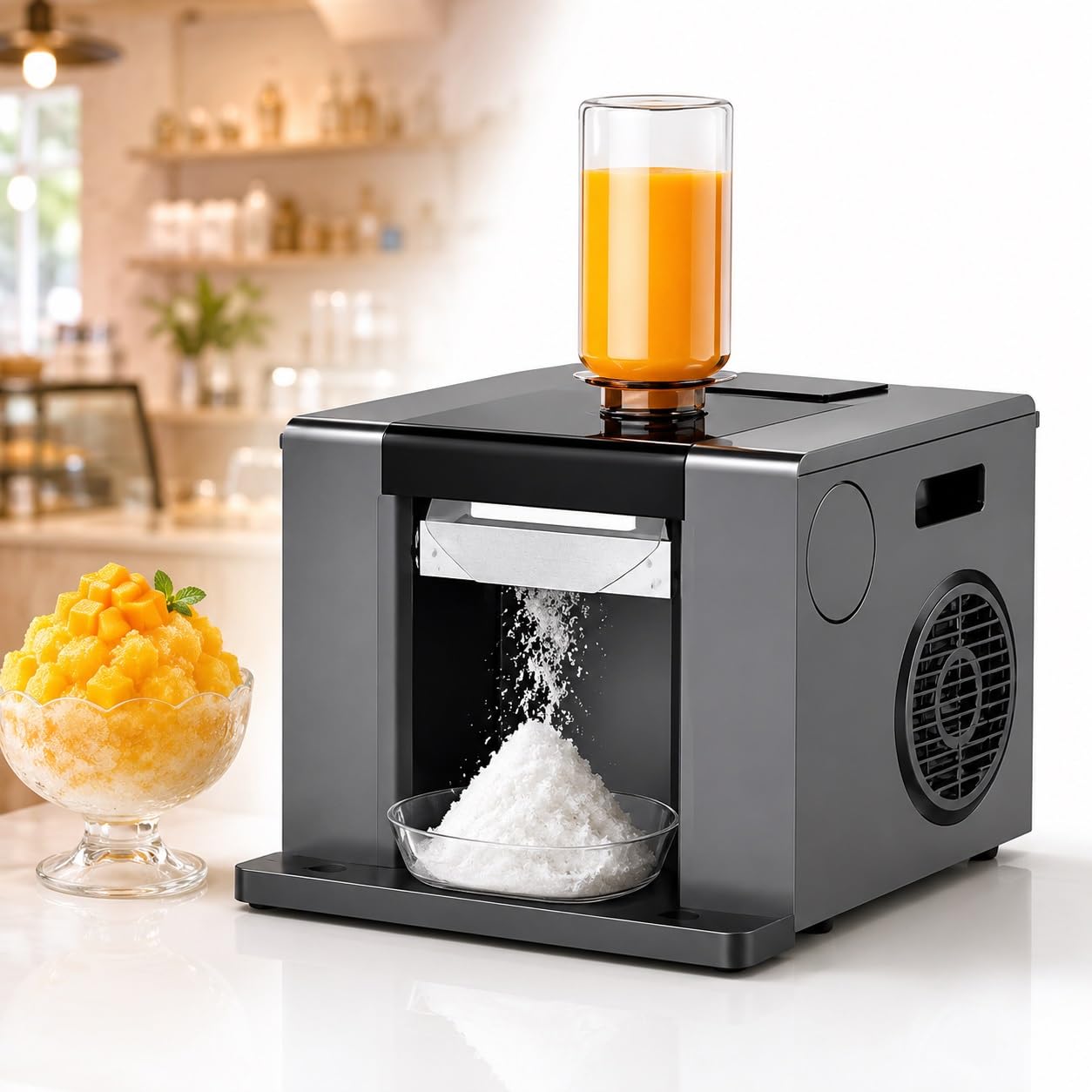 Máquina De Hielo Raspado, Máquina Comercial For Hacer Conos De Nieve | , Máquina for hacer hielo en escamas,Motor 350W, 3 velocidades, rendimiento diario 60kg,control de porciones,cafetería