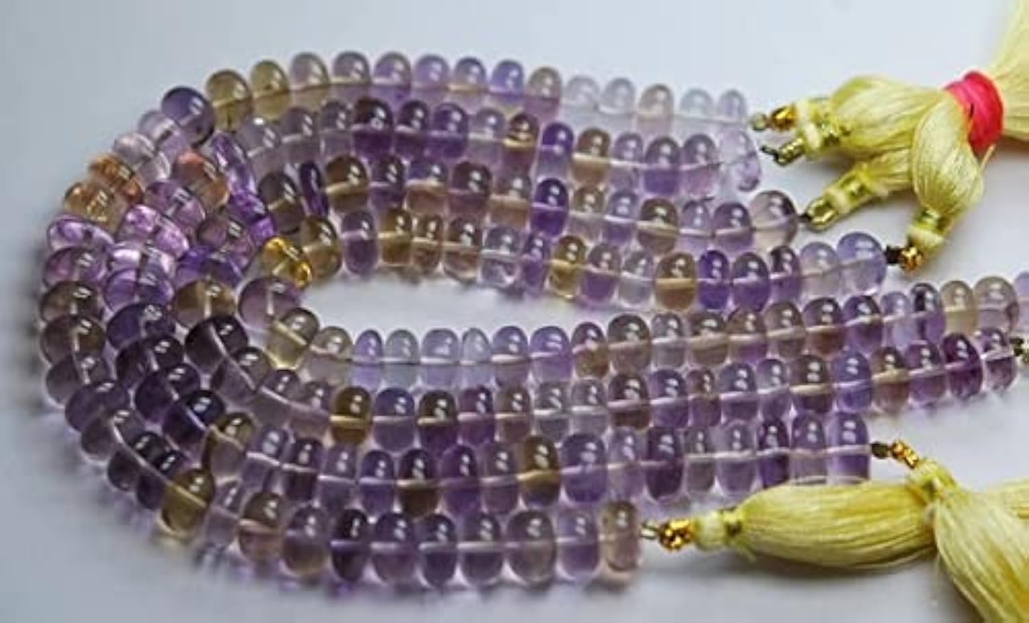 Rondelles lisses en amétrine naturelle 7.5-8mm pour remplacer les perles synthétiques ternes