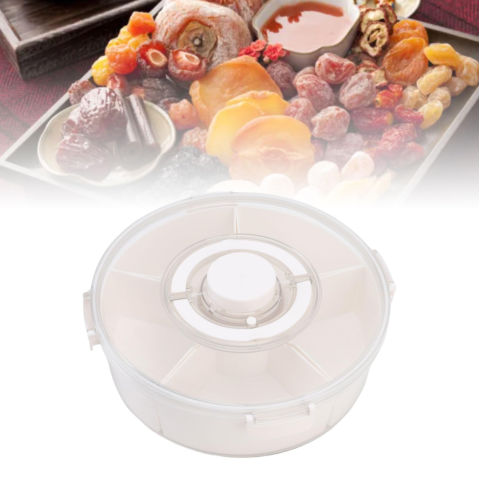Jenngaoo Scatola Portasnack Sottovuoto, Vassoio Divisorio Ermetico con Coperchio 6 Scomparti Rimovibili per Frutta Noci Snack Intrattenimento Feste Picnic Famiglia Dimensioni 32.5x