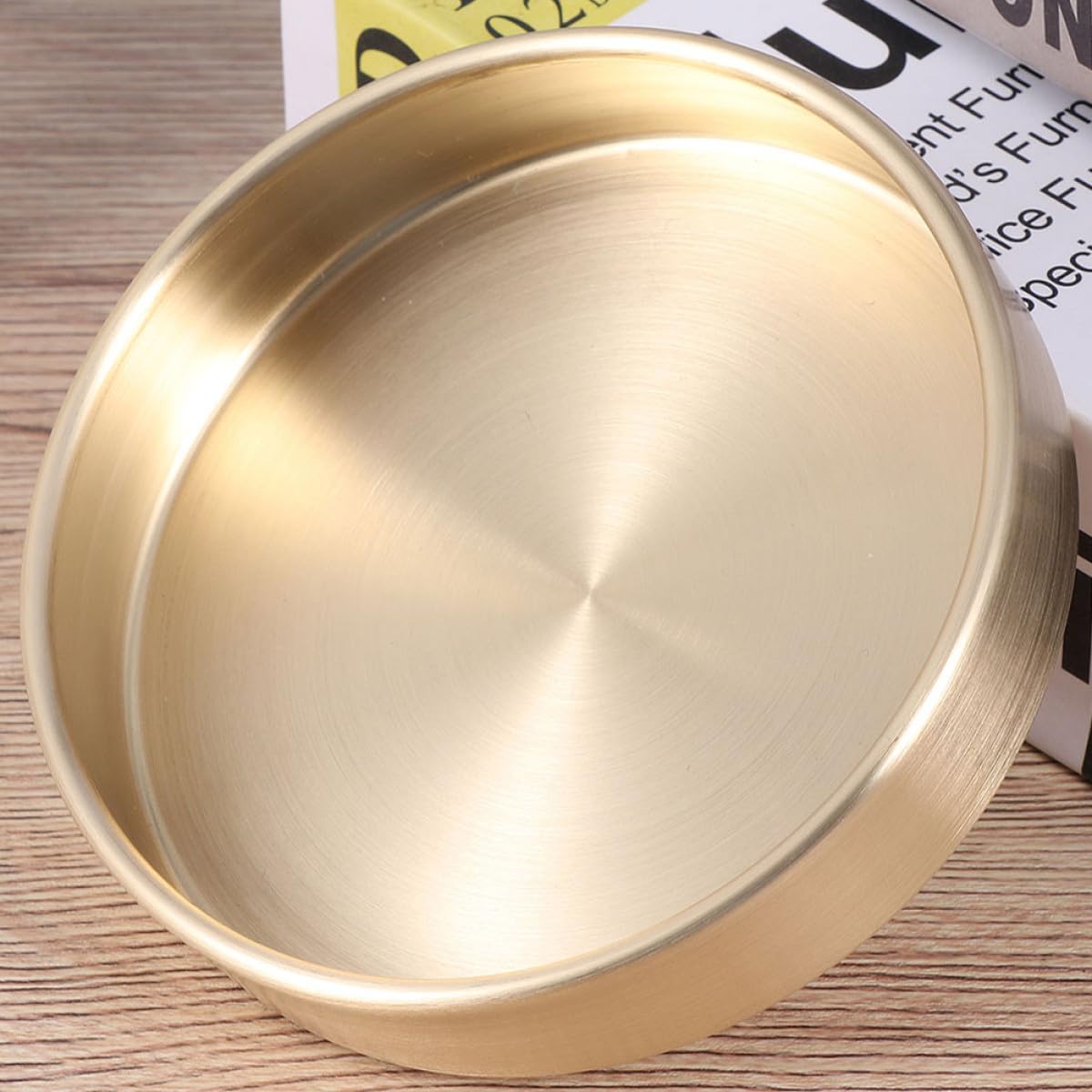 Bandeja Diseño Elegante para Almacenamiento Multifuncional Redonda de Latón Dorado y Bordes Suaves de Joyas Hogar