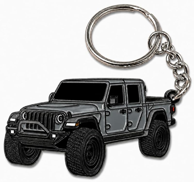 Chaveiro Jeep Gladiator em metal com acabamento esmaltado Granite 1 unidade
