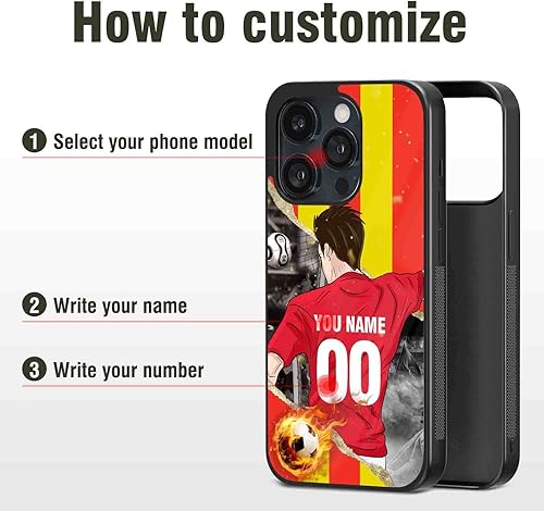 Miniatura 4 de Nombre y número personalizado Jersey VS diseño de bandera para iPhone 11 12 13 14 15 16 17 Pro Max Plus Mini X Xs Xr para Samsung A10 A12 A13 A14
