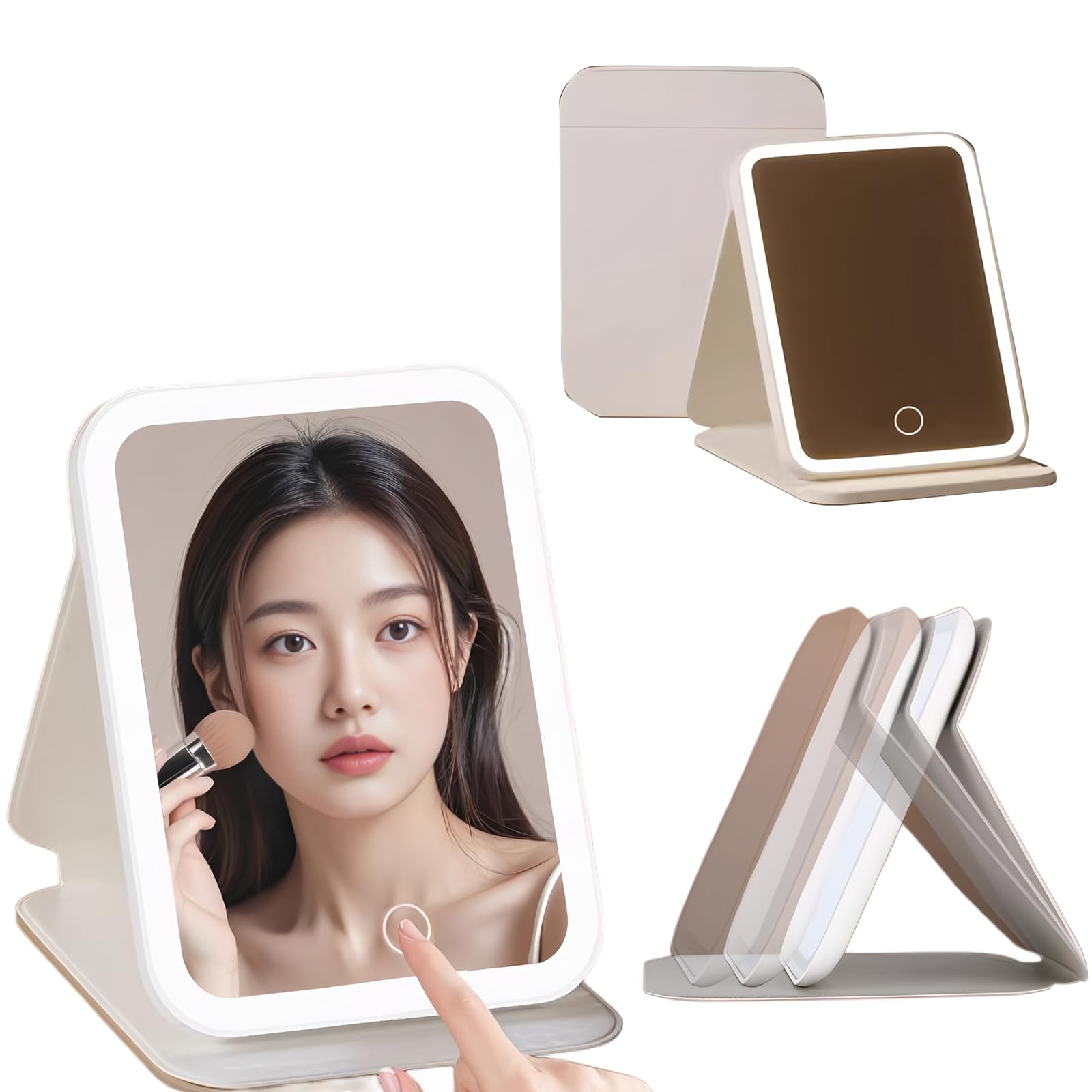 Amazon.co.jp: Yhfesh 女優ミラー 卓上 スタンド式 LED 化粧鏡