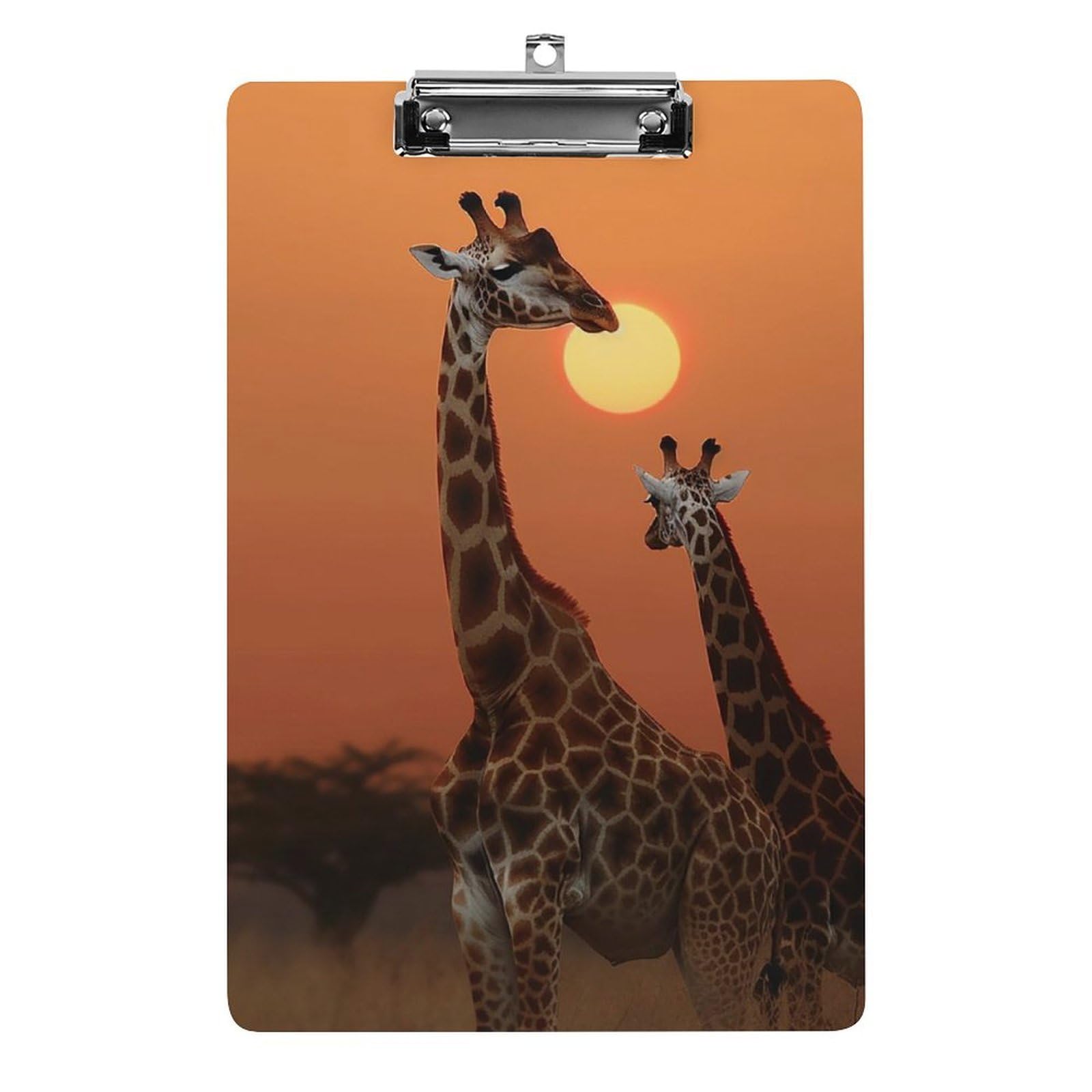 Porte-bloc acrylique A4 girafe pour notes et examens de bureau au format 31,8 cm - 8