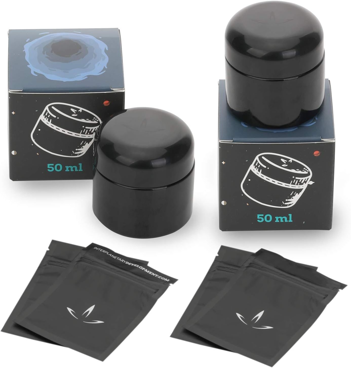 Interplanetary Development – Glass Jar | Sealable Container | Blocks Harmful Rays | 50ml