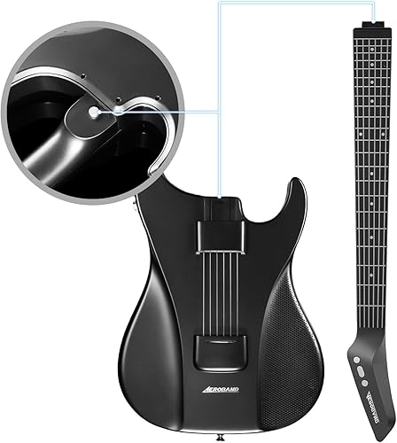 Miniatura 3 de AeroBand Guitarra sin cuerdas, guitarra eléctrica acústica de viaje, guitarra silenciosa portátil con diapasón extraíble Guitarra inteligente para