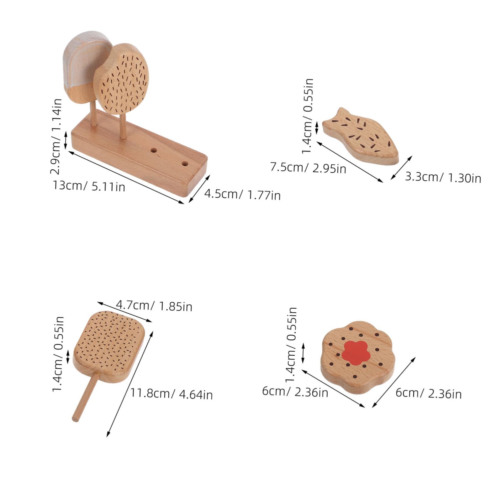 Hohopeti Gioco per Cucina Ragazzo Ragazza in Legno Gelato e Ciambelle Cibo Finto per Giochi di Ruolo Accessori da Cucina per Attività Educative