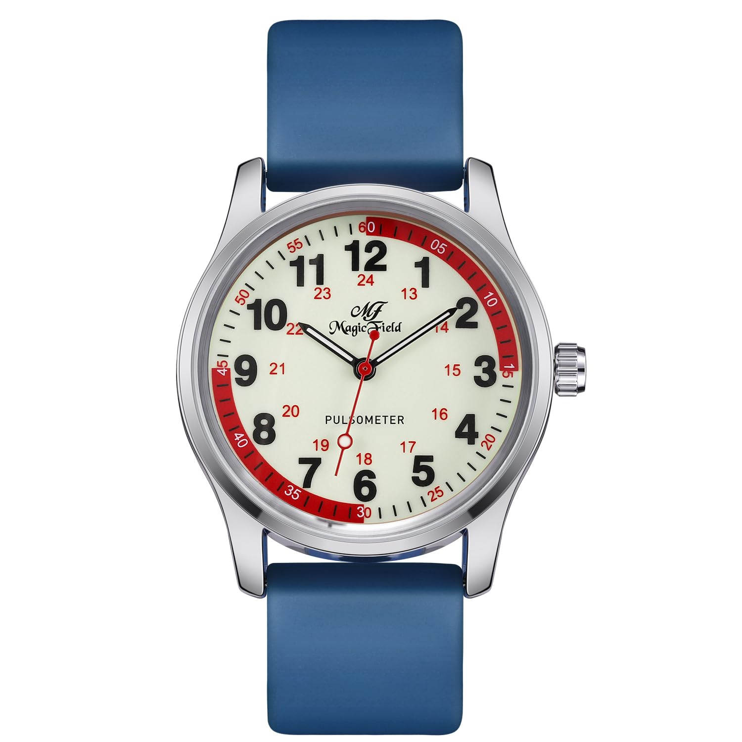 SIBOSUNNurse Watch Wrist Watch Easy to Read Watches for Medical Students, Nurse, Doctors, Quartz Analog Second Hand Luminous Waterproof Silicone Straps Quick Release