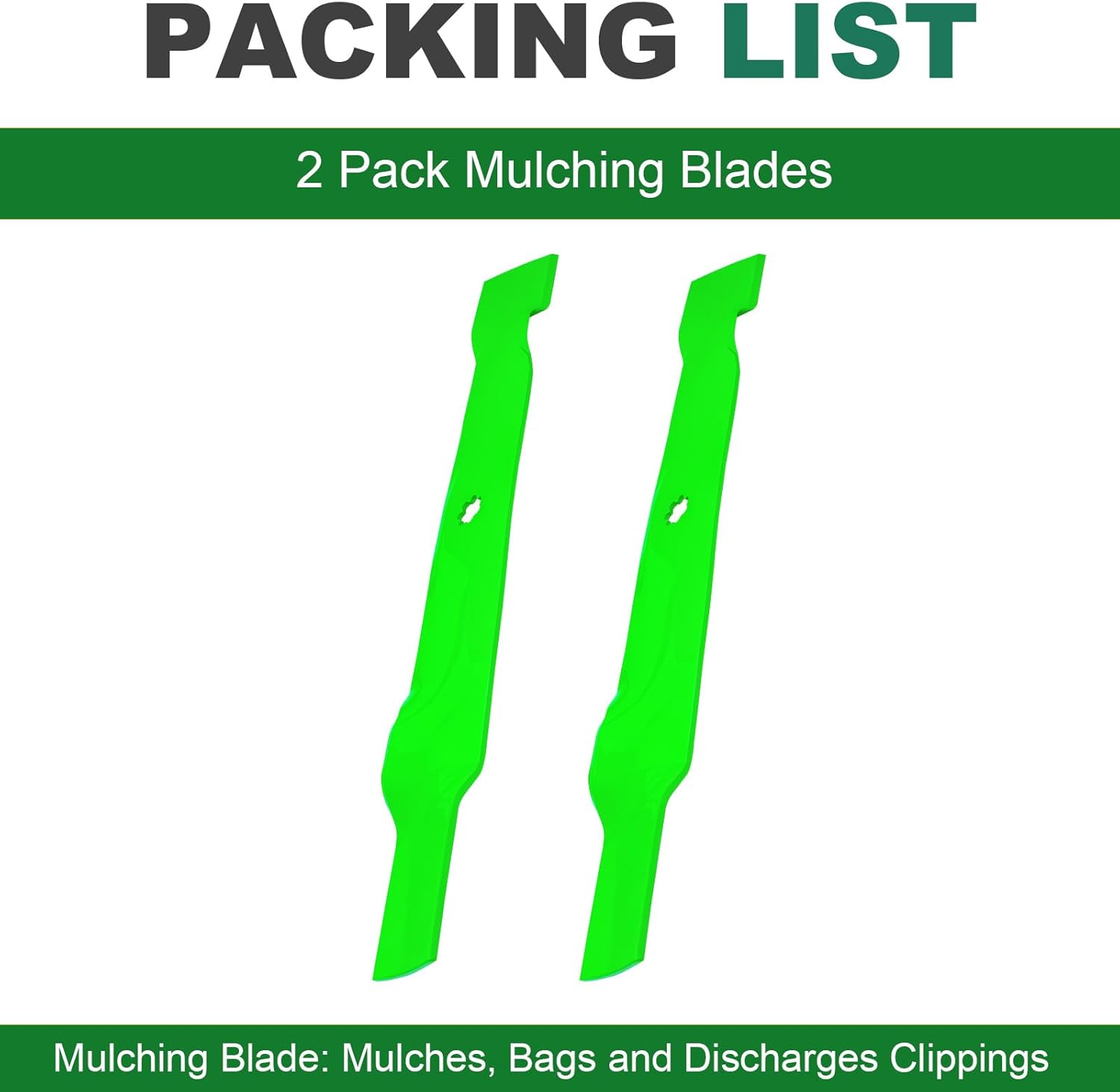 GX22151 GY20850 AM141033 AM137333 Mower Mulching Blades for John Dee re D110 D100 D125 D105 S100 E100 LA125 LA115 LA105 42'' Deck Lawn Tractor Riding Mower (2pack)