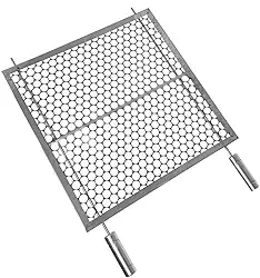 Grelha Moeda Inox Reforçada para Churrasqueira – Aço Inoxidável Resistente e Fácil de Limpar (45x50)