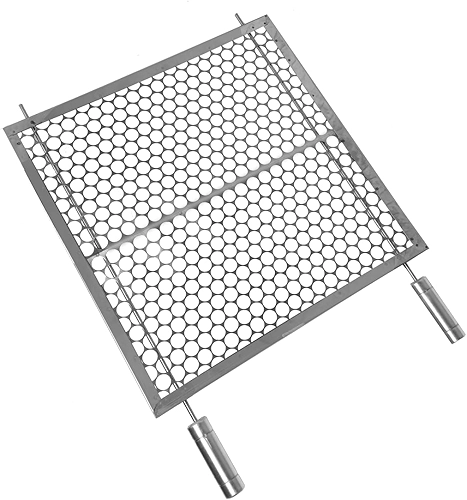 Grelha Moeda Inox Reforçada para Churrasqueira – Aço Inoxidável Resistente e Fácil de Limpar (45x50)