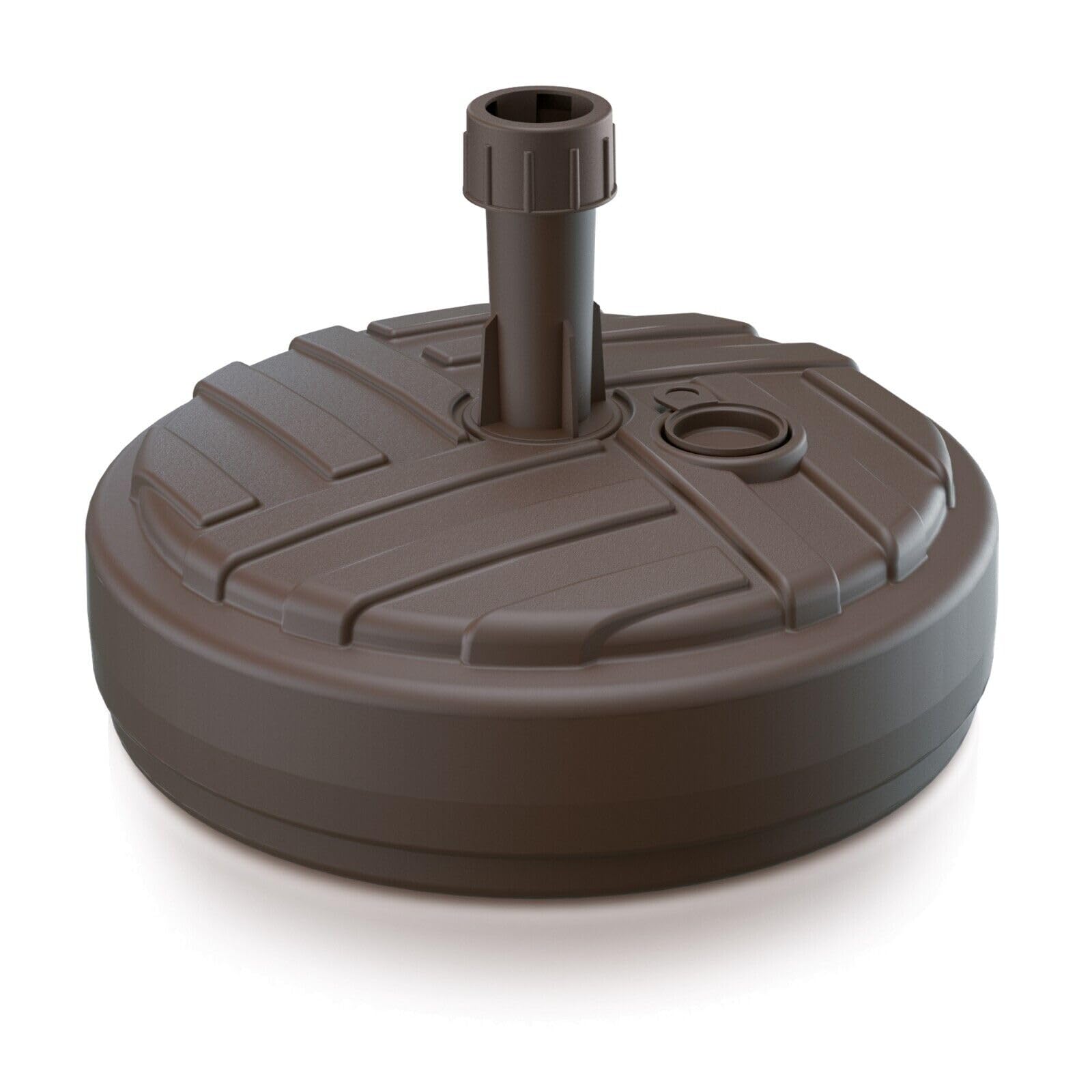 Urbn Living (Round ) 10/12L Round/Square Plastic Umbrella Parasol Base Stand Garden Sunshade Holder Brown