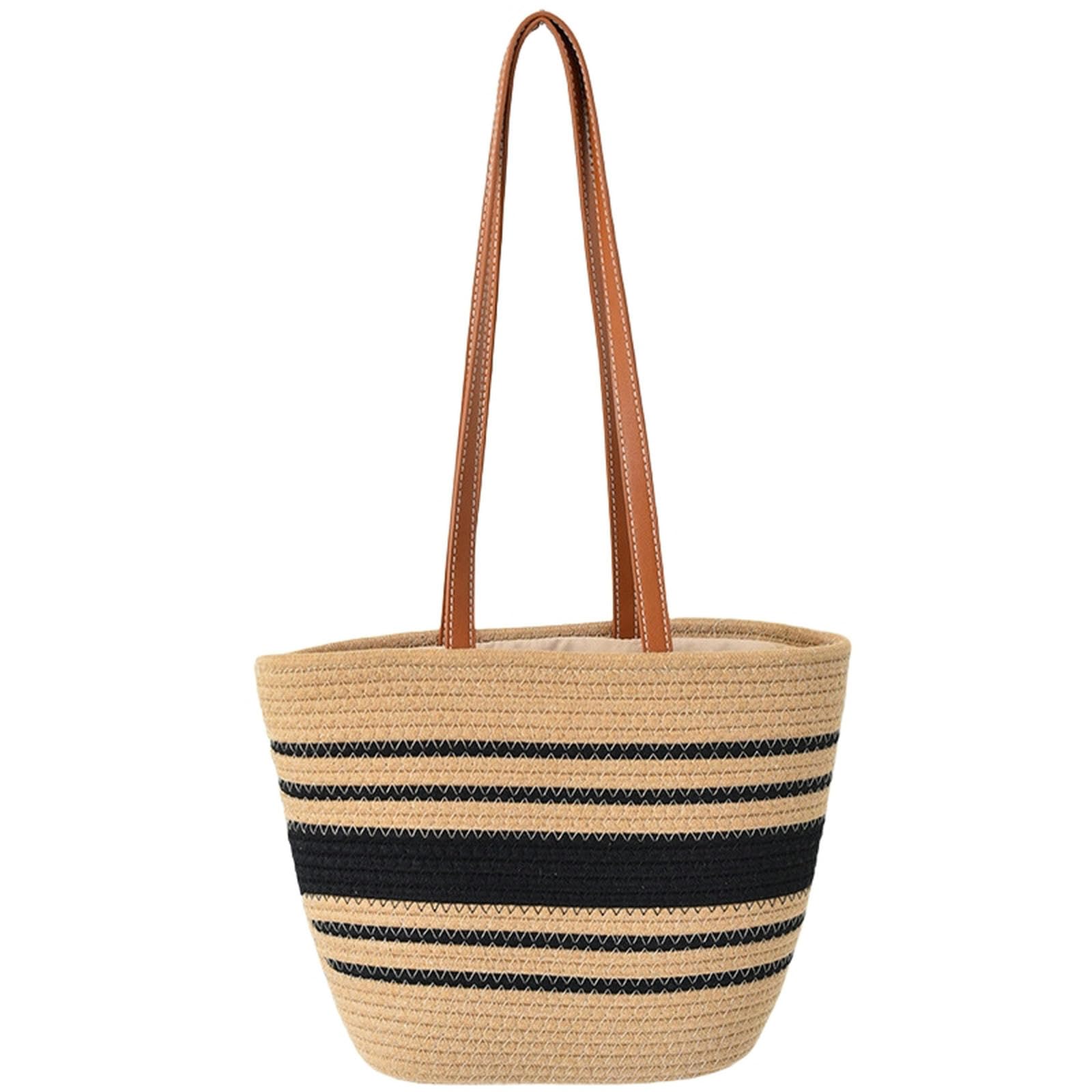 Borsa Paglia Temperamento, Moda, Borsa Tessuta delle Donne, Fashion Tote Bag, Borsa in Pelle Artificiale Intrecciata con Una Spalla, Grande capacità