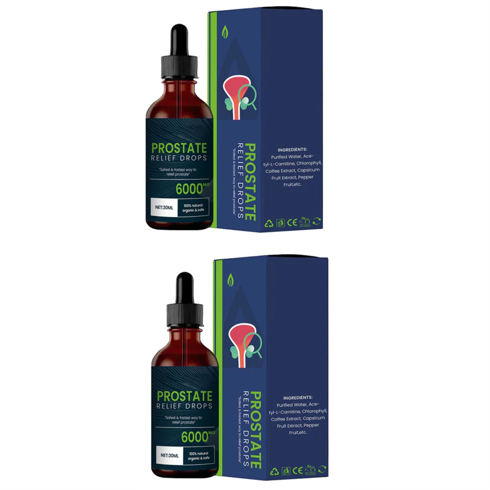 Prostate Treatment Drops, Prostate Relief Drops, Prostate Natural Herbal Drops, Enhancing Urinary Function, Regain Control and Confidence (2PCS)