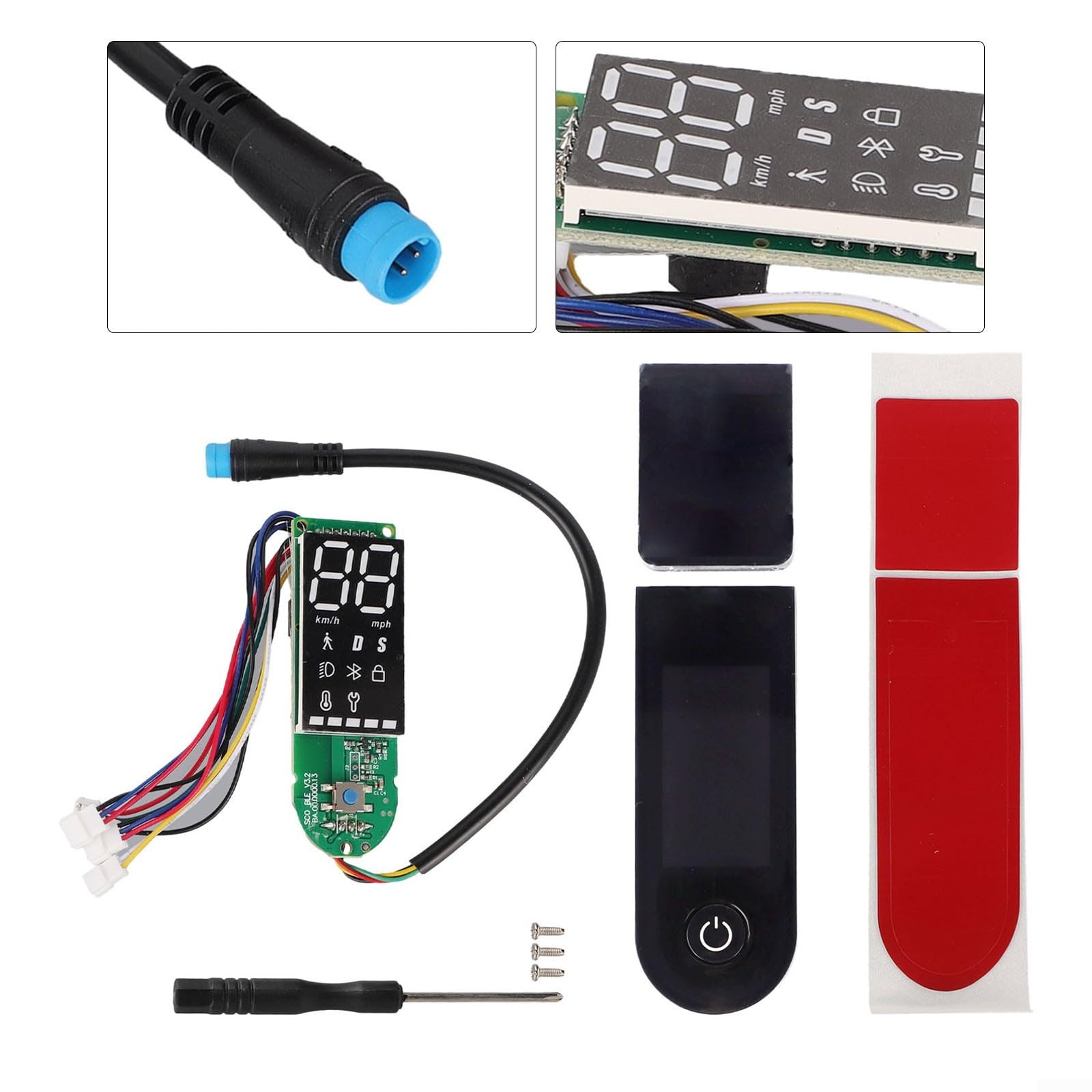 Tablero de instrumentos de scooter eléctrico con placa de circuito y cubierta protectora para Xiaomi para M365 1S Pro Pro2 Mi3, accesorios de piezas de scooter eléctrico para visualización