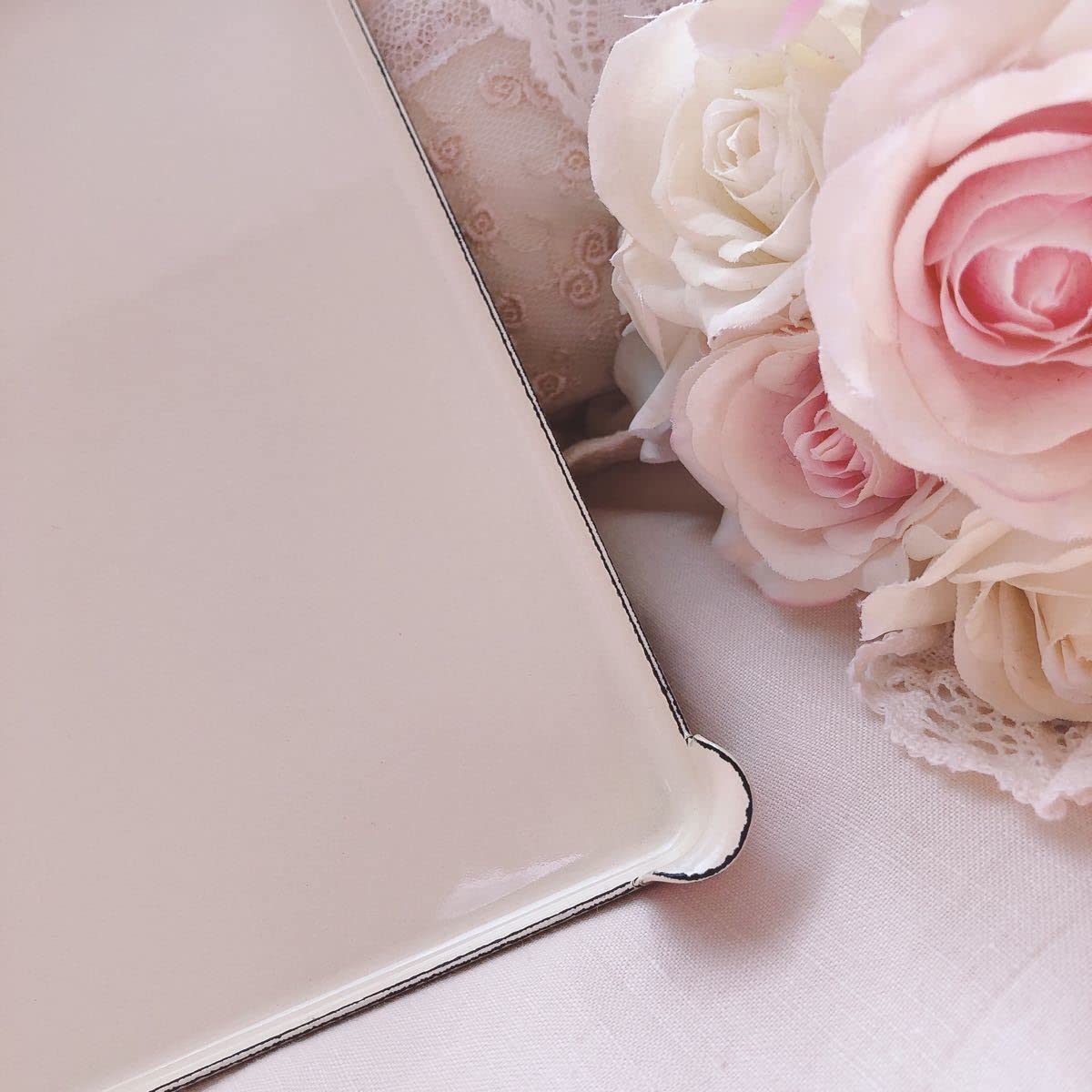 ♡イマン♡ダイアナローズホーロープレート琺瑯姫系薔薇マニーローズ