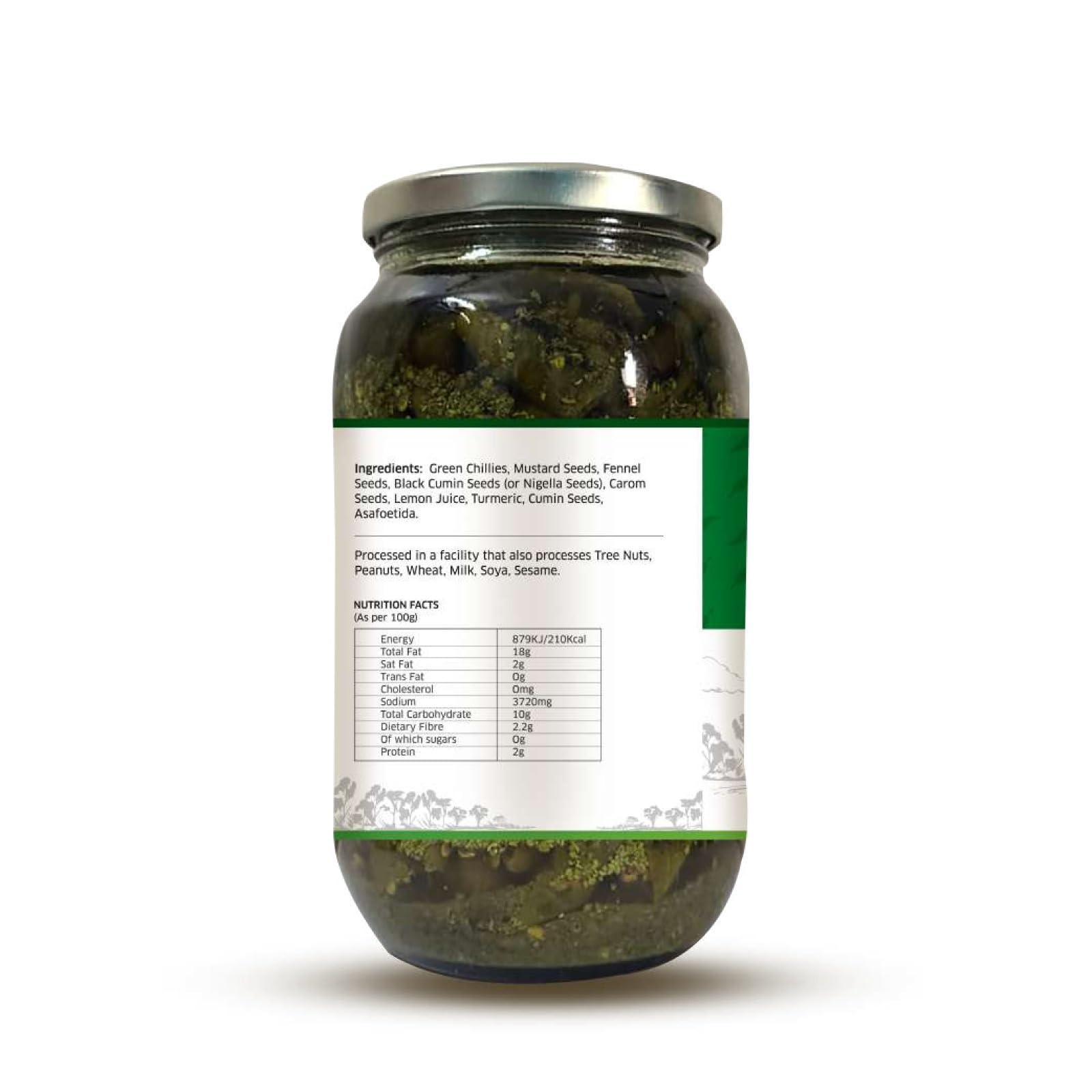 Elita Green Chilli Pickle 1kg | Ghar Ka Achar | Spicy & Tangy Flavor | Made with Fresh Green Chilies | No Preservatives | Ghar Wala Swaad | Mirch Ka Achar