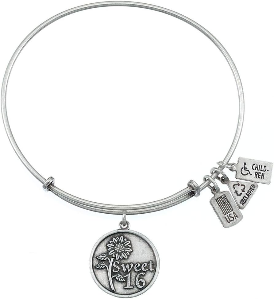 Wind & Fire Sweet 16 Charm Bracelet in Silver Tone