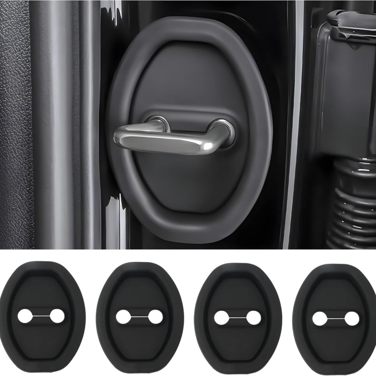 4Pcs Car Door Lock Silicone Covers for VW Passat B6 Limousine Typ 3C BJ 2005-2010, Silicone Latches Guard Covers Protective Cover Door Lock Cover Latch Protector(Black)