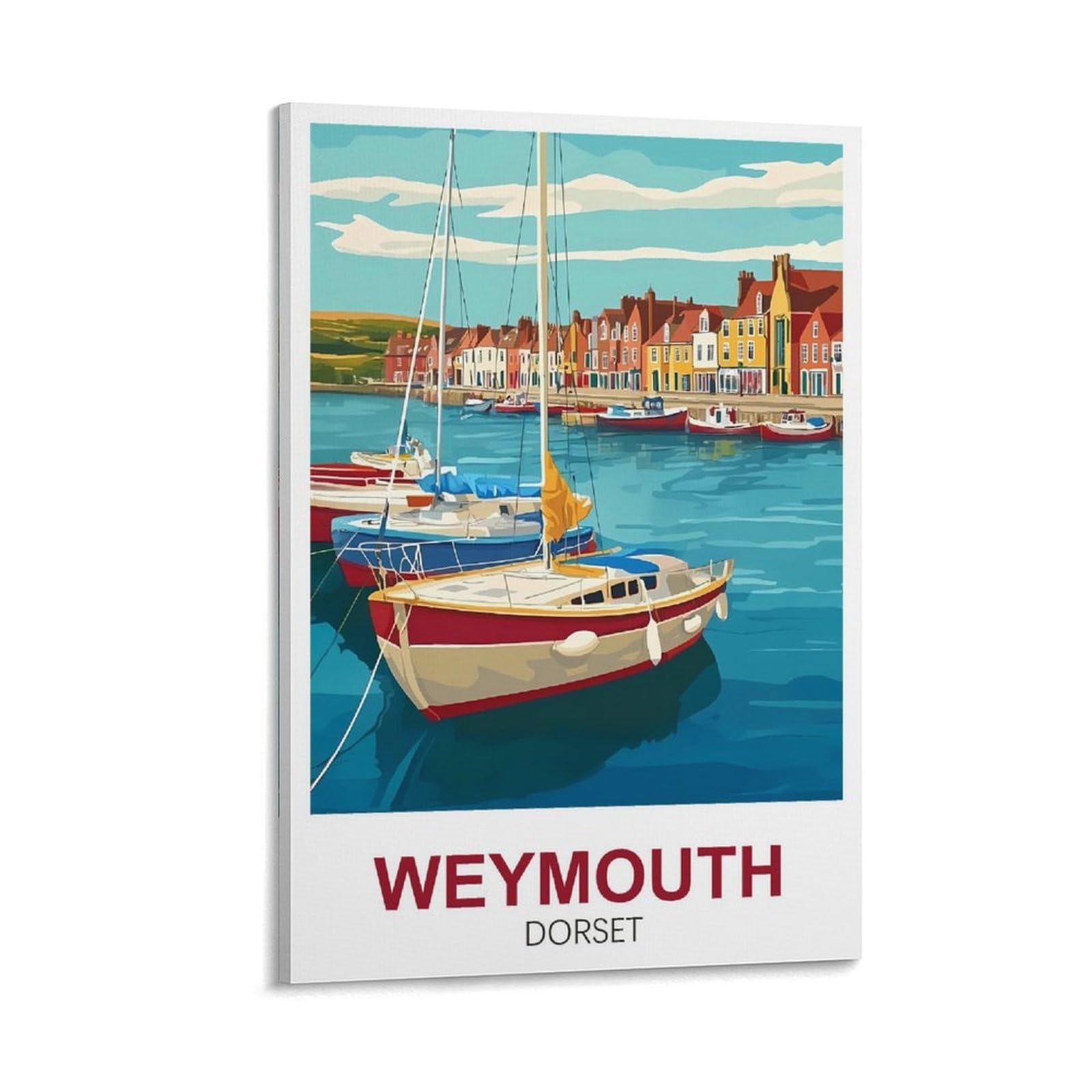 Ymqwjylw Frame-Style Weymouth Dorset Vintage Travel Poster 08X12inch(20X30cm) Canvas Printing Home Decor Wall Art Prints