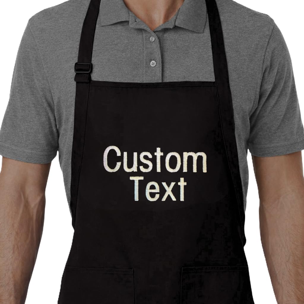 Personalized Apron with Custom Name or Any Text. Chef, Cooking, Grilling, or Baking Gift