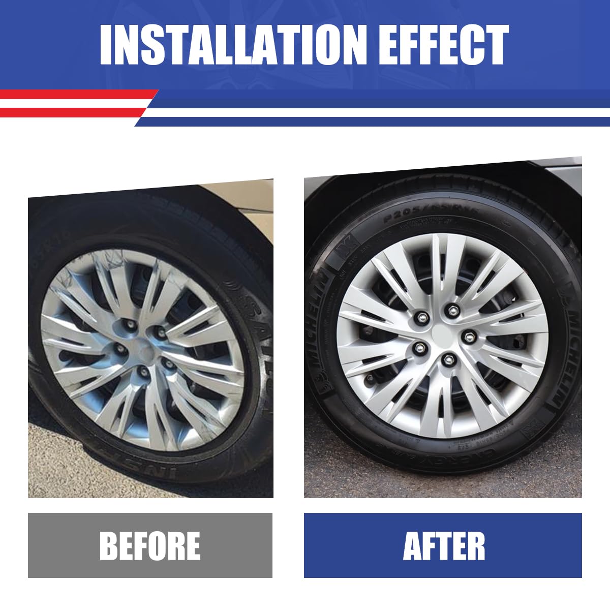 Winjet 16 Inch Hubcaps/Wheel Covers for 2012 2013 2014 Toyota Camry Wheel Tire Covers,Wheel Rim Covers for Toyota Hybrid 2012 2013 2014 [Only Fit Iron Hub - Steel Wheel] (4 Packs, Lacquer)