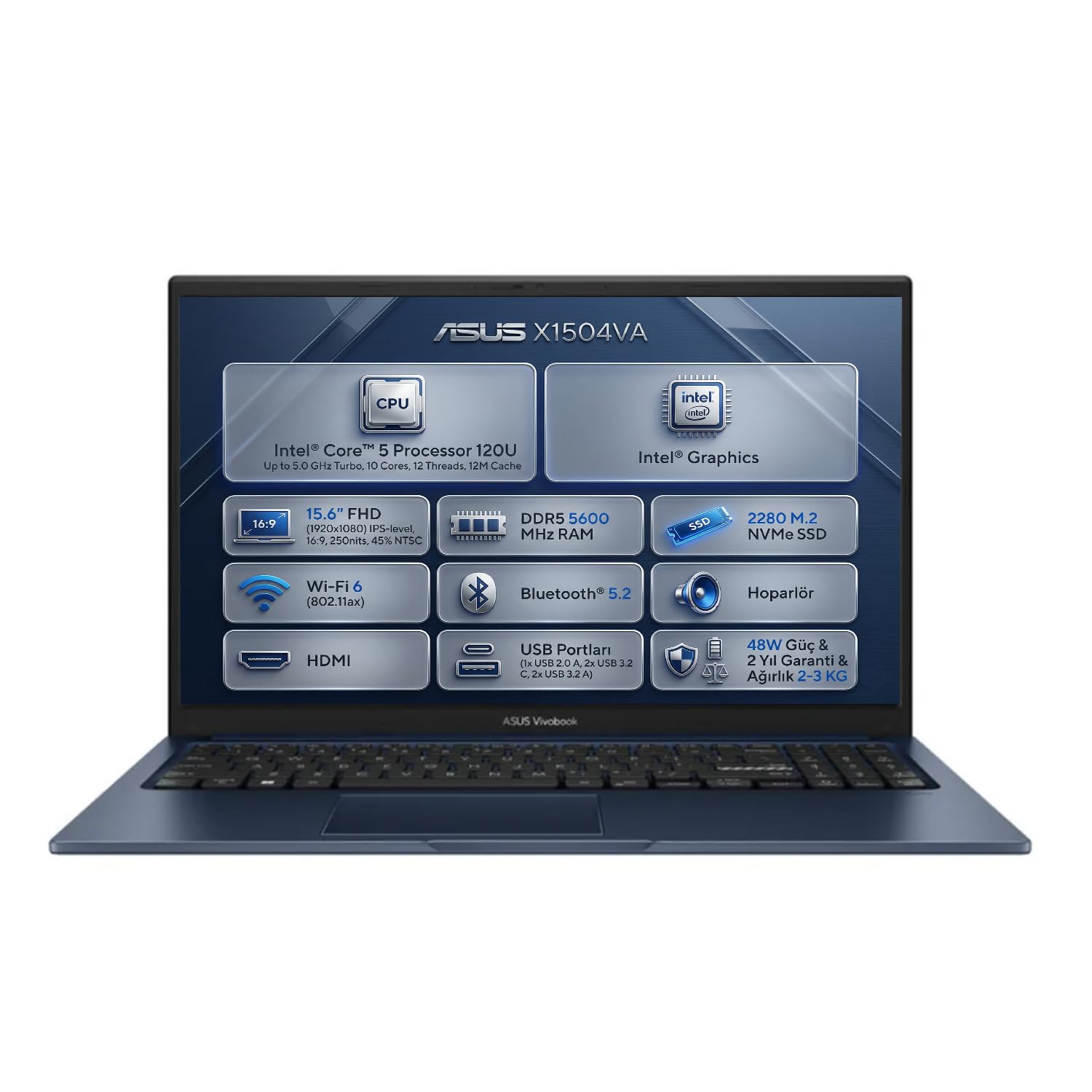 Asus Vivobook 15 Core 5 120U 16GB 512GB SSD 15.6