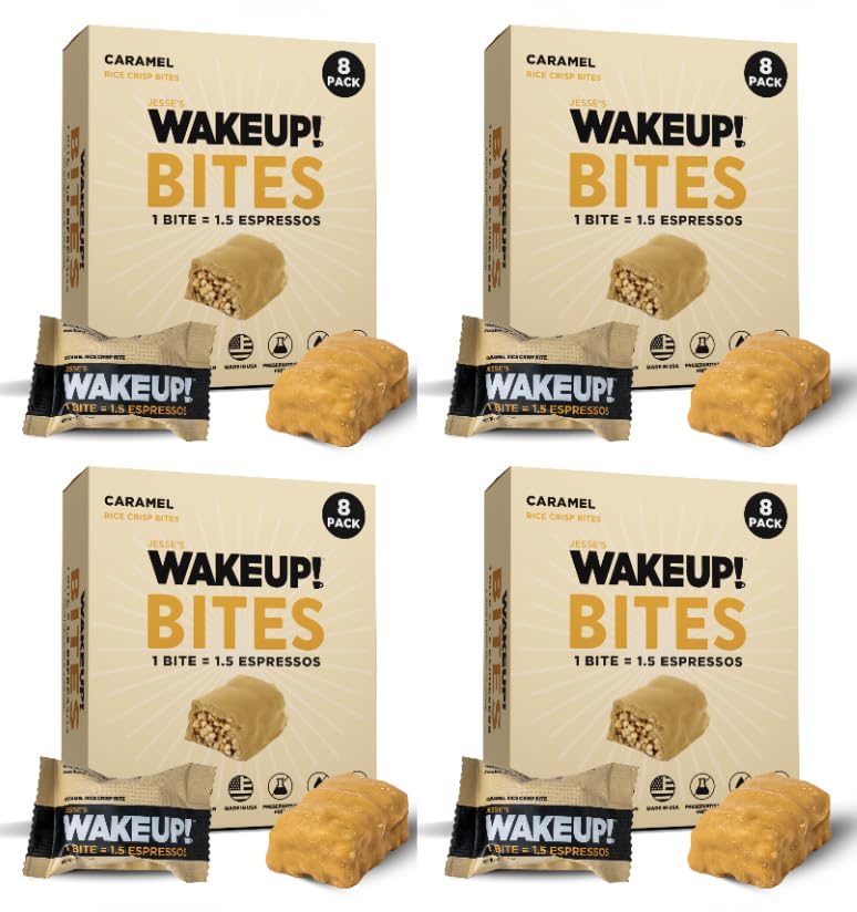 Image of WAKE UP! Caramel Caffeinated Bites, 1.5 Espressos, 4 Pack (32 Bites)