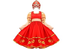 Kids Girls Russian Traditional Performance Dress