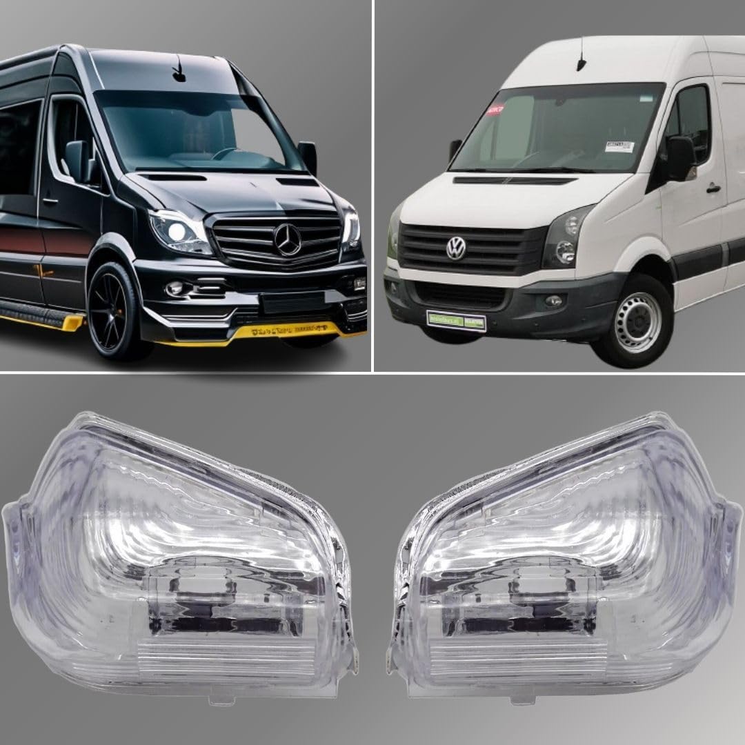 2 indicatori di direzione per specchietto retrovisore destro, sinistro, indicatore di direzione laterale, compatibili con Mercedes Sprinter W906 2006 – 2018, VW Crafter 2006 – 2016