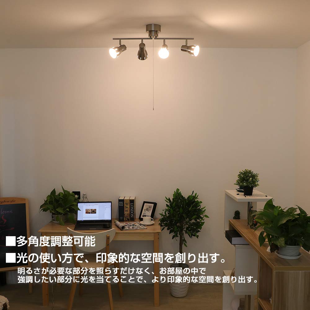 Amazon.co.jp : Zoarlan シーリングライト 4灯 スポットライト LED対応