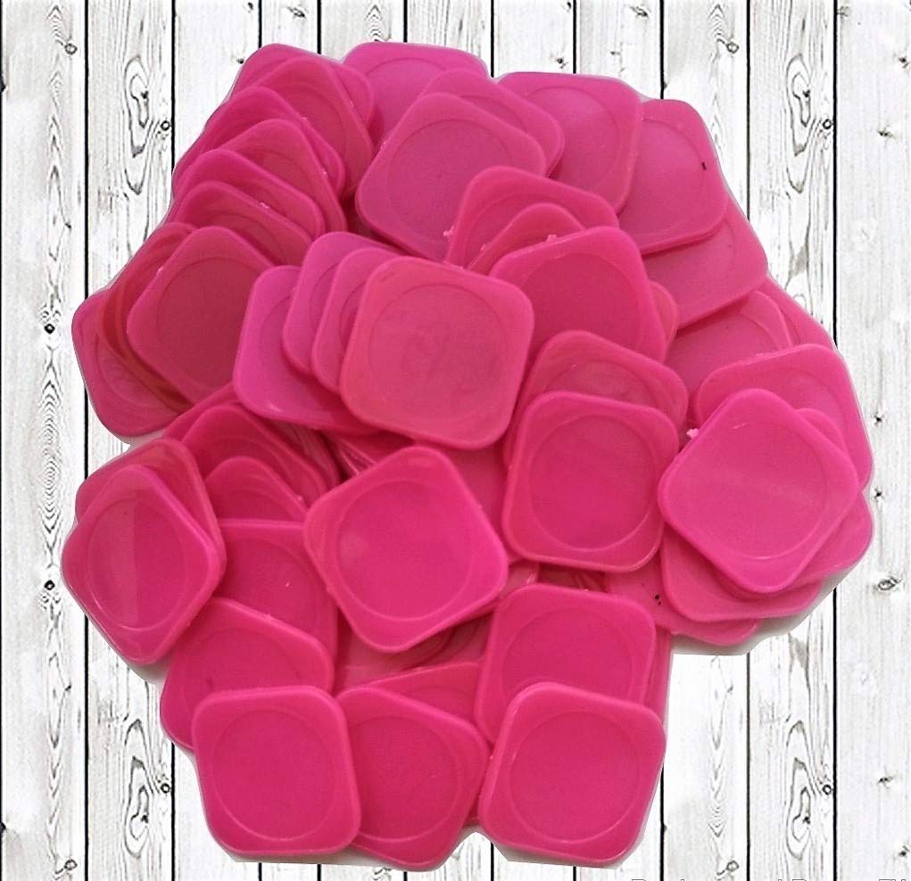 Blue Orange Set of 100 1.5 Inch Opaque Square Plastic Learning Counters Mini Poker Chips Game Square Tokens Color : Pink