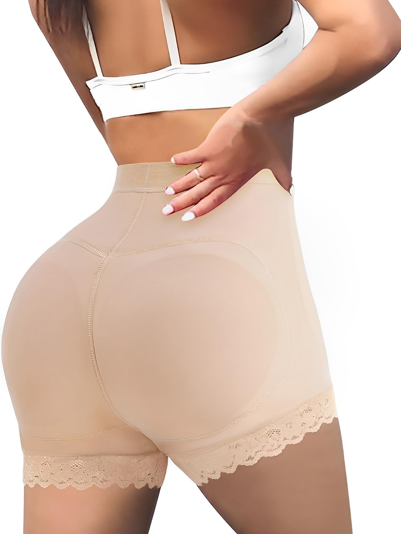 Womens Butt Lifter Padded Lace Panties Hip Enahncer Body Shaper Boyshort Underwear