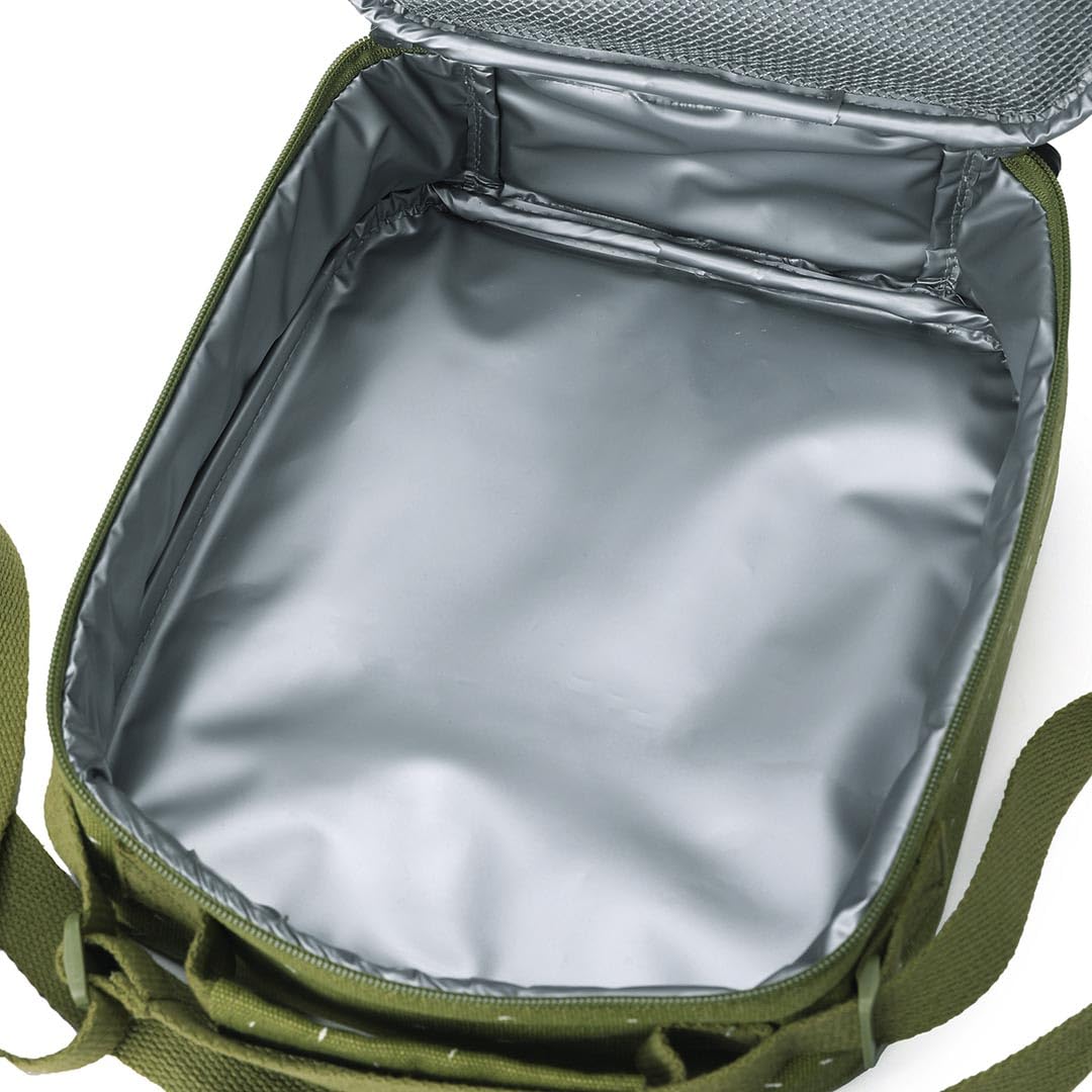 Trixie Sac à pain isotherme avec bandoulière, poche avant avec fermeture éclair, étiquette nominative, pour enfants à l'école, à la maternelle et à la crèche (Mr Dino)