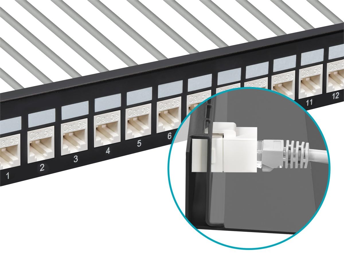 Cat5e RJ45 Alimentación Keystone Jack - Tipo de acoplador en línea, se adapta a dispositivos Keystone estándar, PC individual, blanco 6