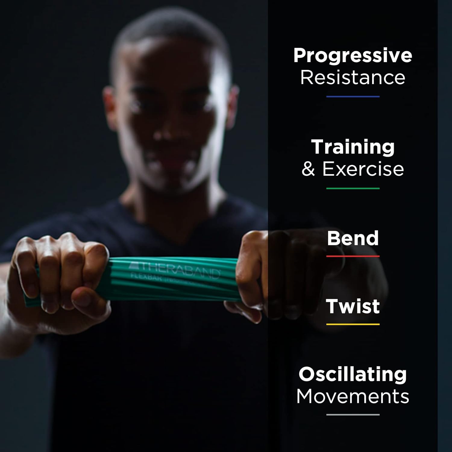 THERABAND FlexBar, Tennis Elbow Therapy Bar, Relieve Tendonitis Pain & Improve Grip Strength, Resistance Bar for Golfers Elbow & Tendinitis, Green, Medium, Intermediate : Sports & Outdoors