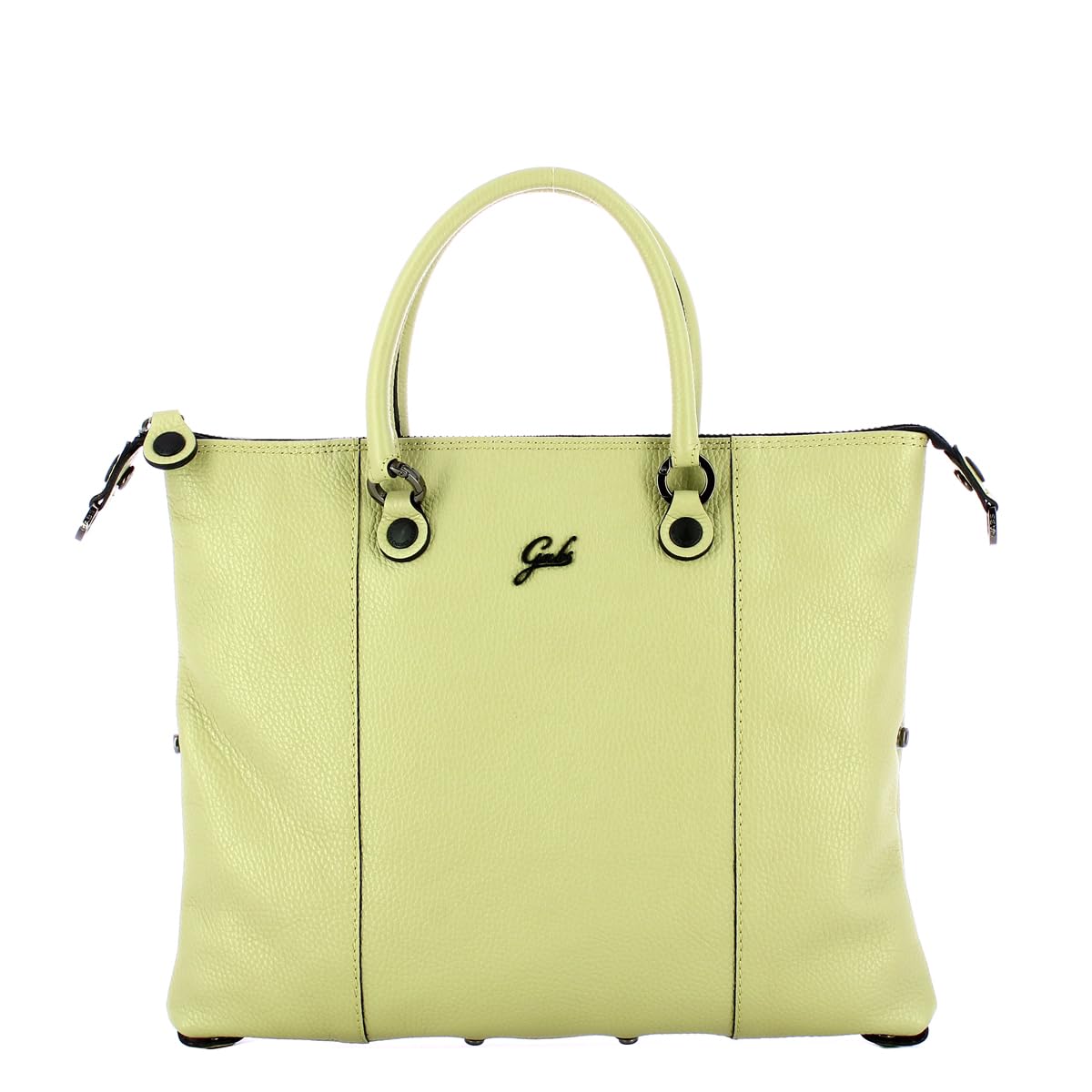 Gabs G3 Plus M Bull sac à main transformable en cuir de vachette grainé noir et céladon - 6